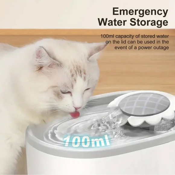 White Grey 2L/ 67oz Automatic Pet Water Fountain with Quiet Pump - Picture 4 of 11
